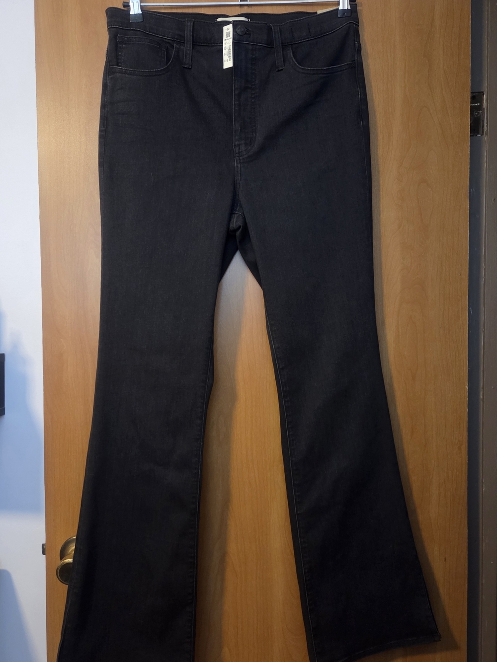 MADEWELL Roadtripper Black Skinny Flare Jeans Size 31 High Waist Stretch